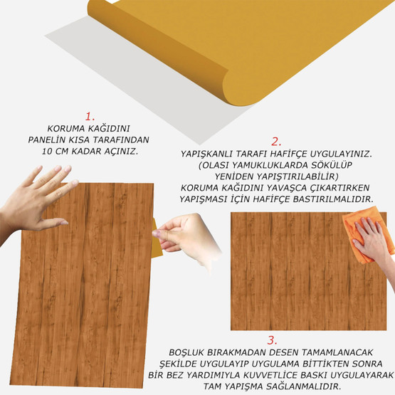 Tink Cilalı Ahşap Görünümlü Panel Pvc Karo