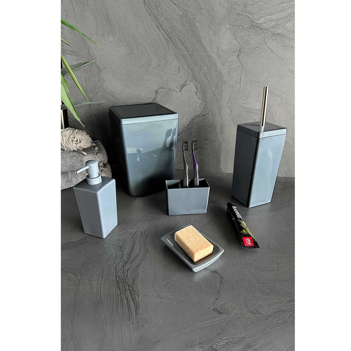    Primanova Biga Banyo Seti Gri 