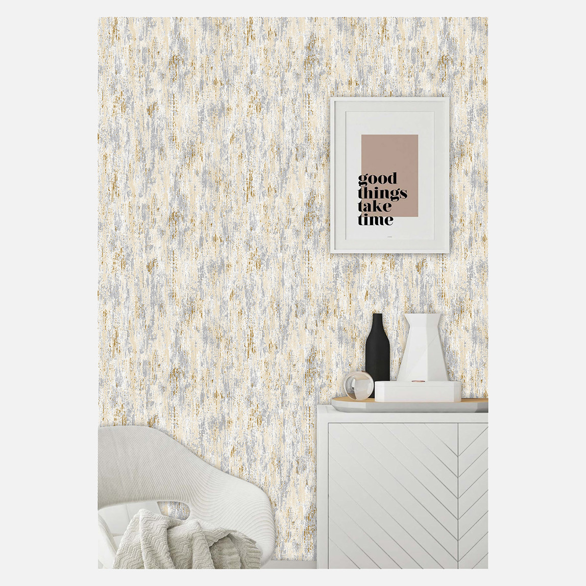    Golden Black 41120 Sarı Beyaz Duvar Kağıdı 