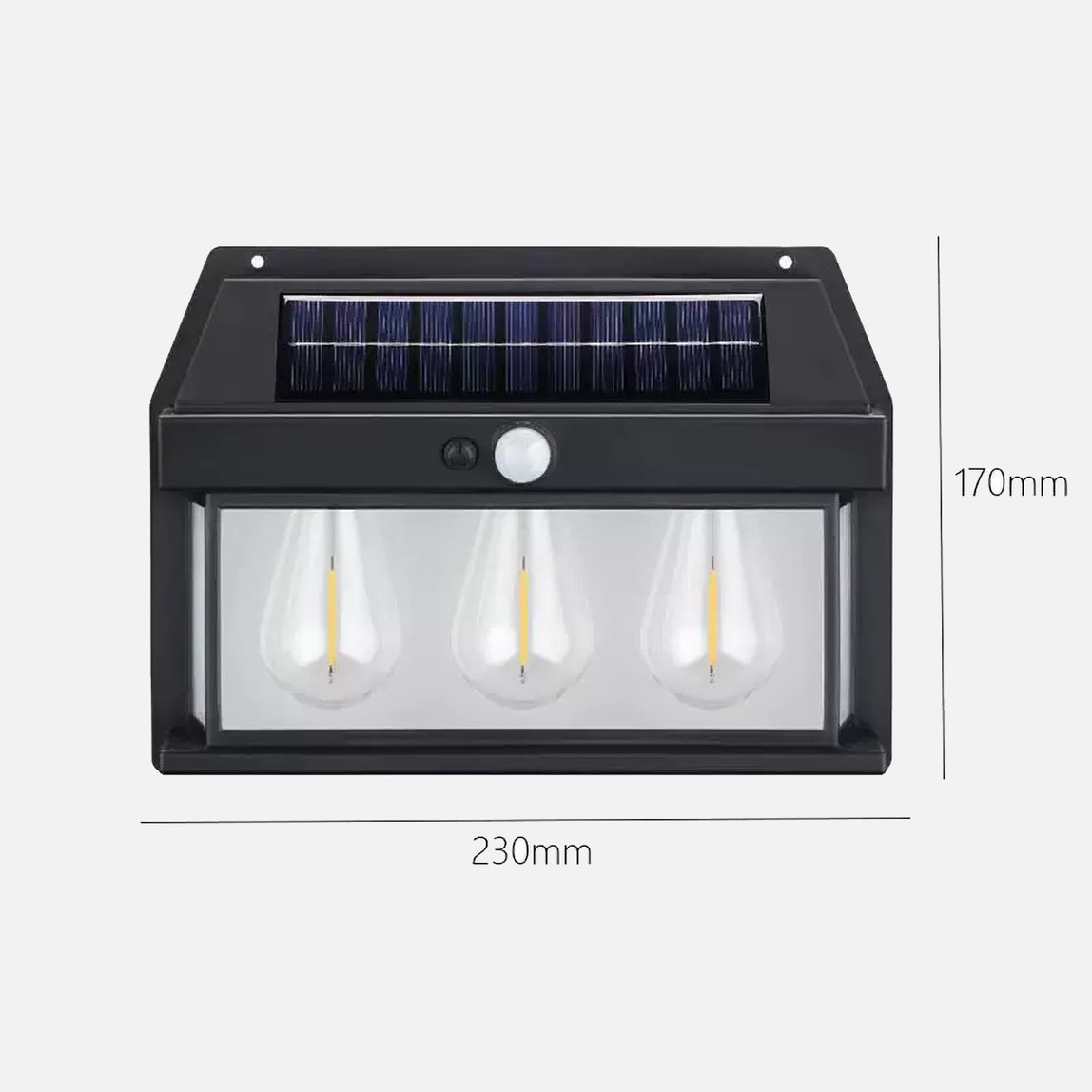    Sensörlü Üçlü Led Solar Aplik 