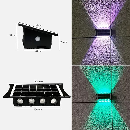 RGB Solar Çift Yönlü Duvar Apliği 