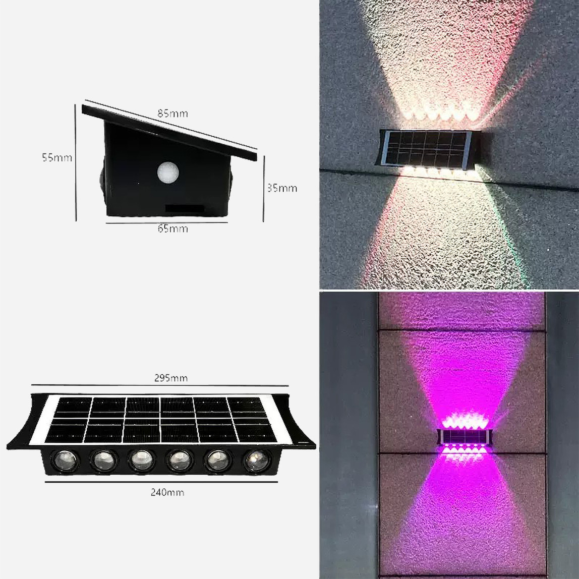    Çift Yönlü Rgb Solar Duvar Apliği 