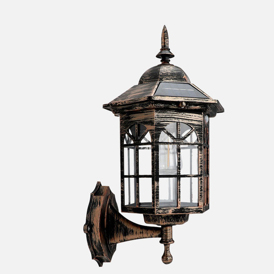 Fener Ampul Görünümlü Solar Led Aplik