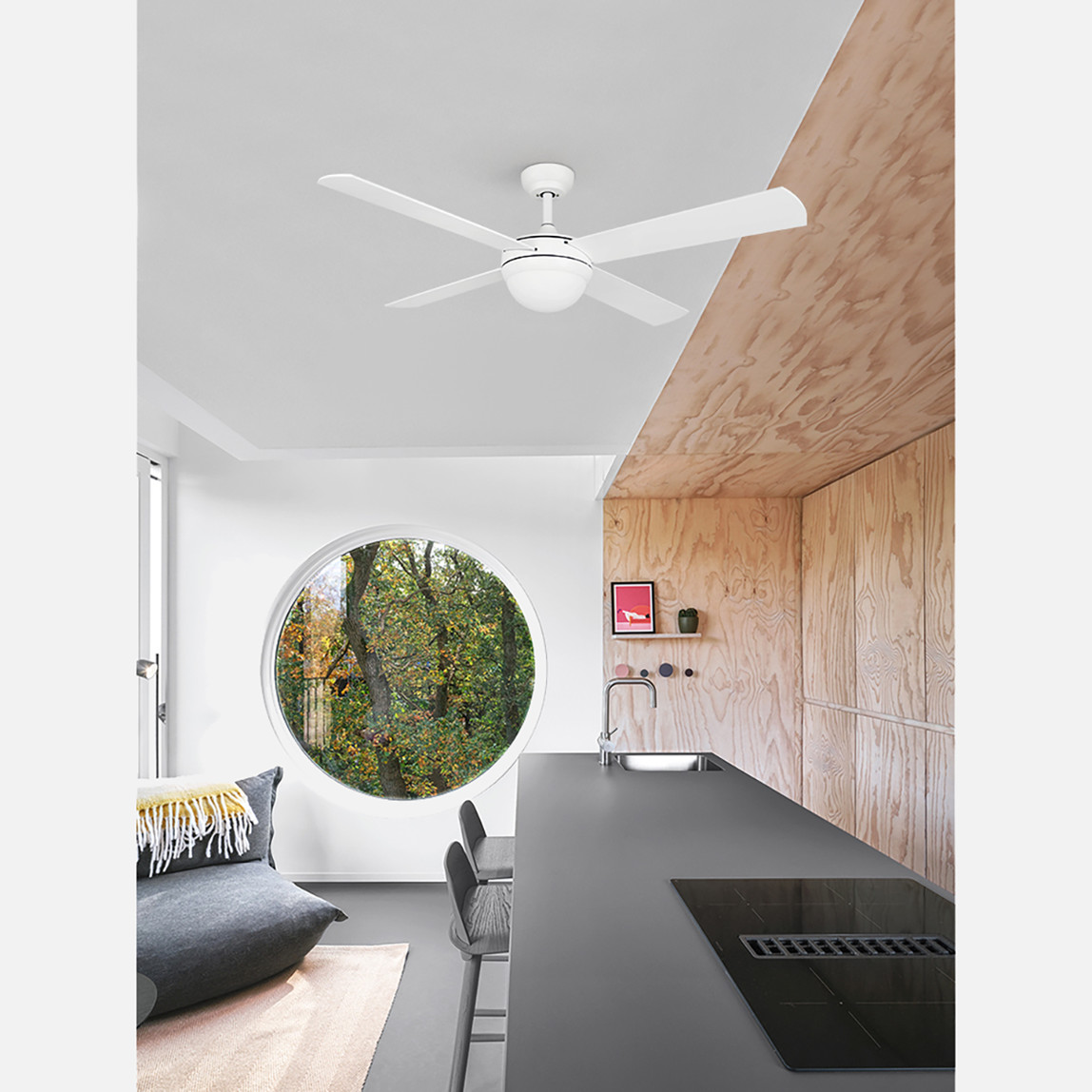    Dlc Alizee Tavan Vantilatörü 2XE27 Beyaz 132cm Uzaktan Kumandalı 