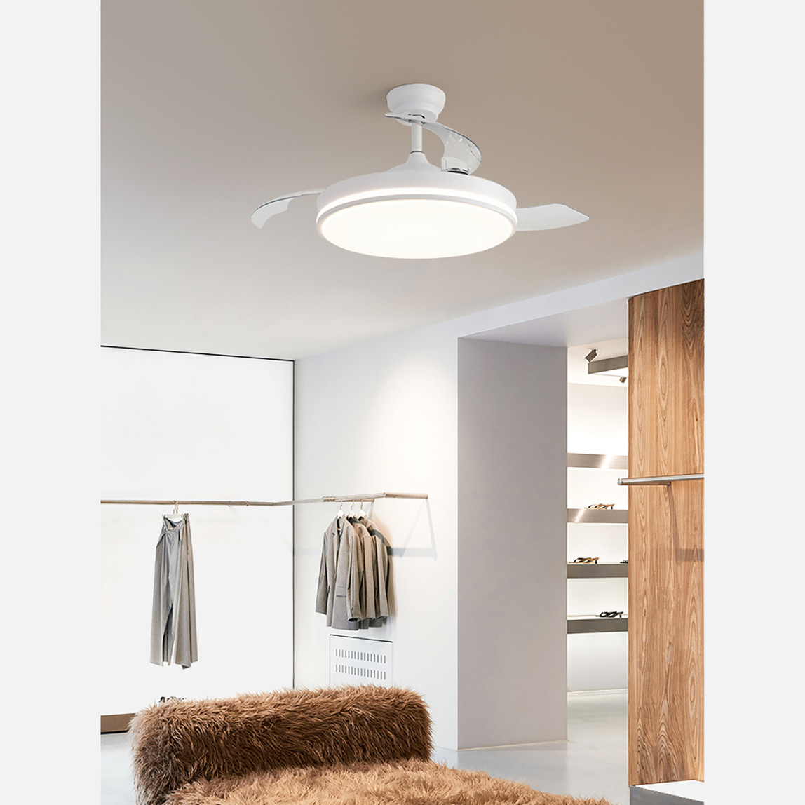    Dlc Espero Led Tavan Vantilatörü Açılır Kapanır Beyaz 107 cm Uzaktan Kumandalı 