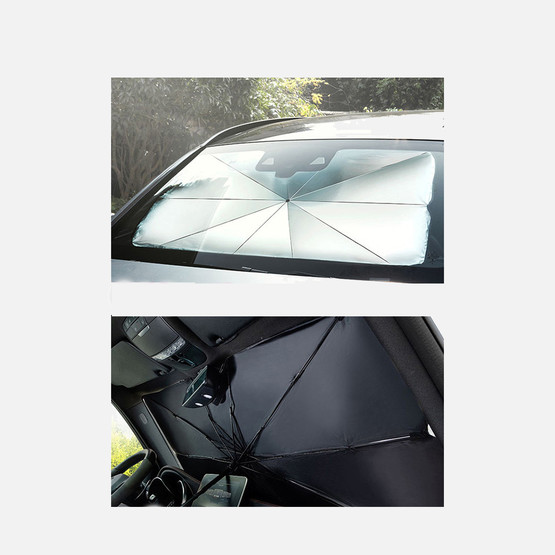 PEON31 Dikiz Ayna Detaylı Oto Ön Cam Güneşlik  80x140 cm Gri