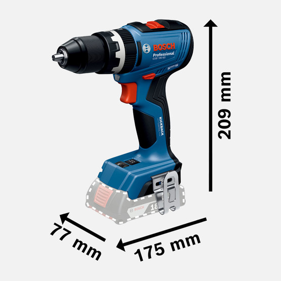 Bosch GSB 18V-65 Darbeli Delme Vidalama Solo (Akü ve Şarj Cihazı Dahil Değildir.)