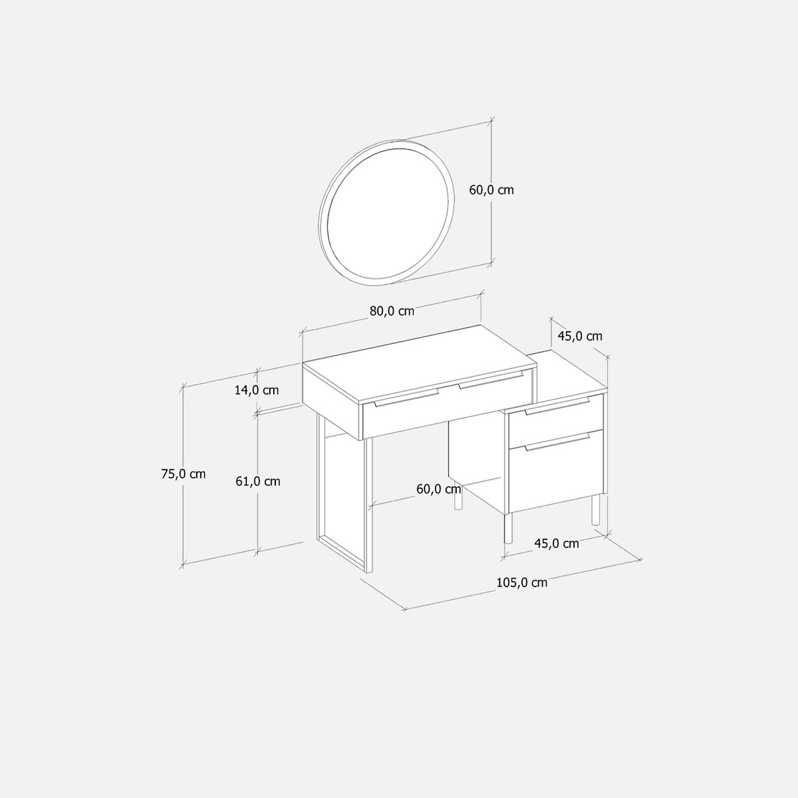    Fly Miranda Makyaj Masası 