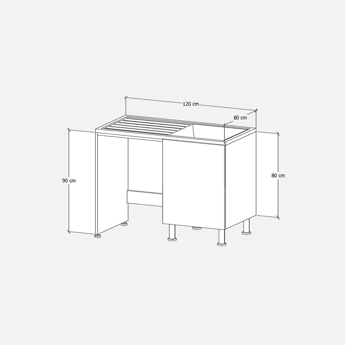    Fly Dune Lavabolu Banyo Dolabı 