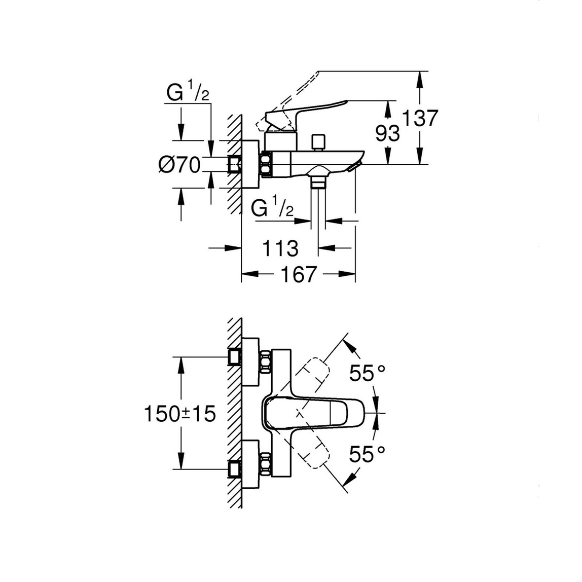    Grohe Dice Banyo Bataryası 