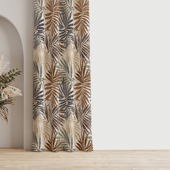 AYShome Yaprak Desen Fon Perde