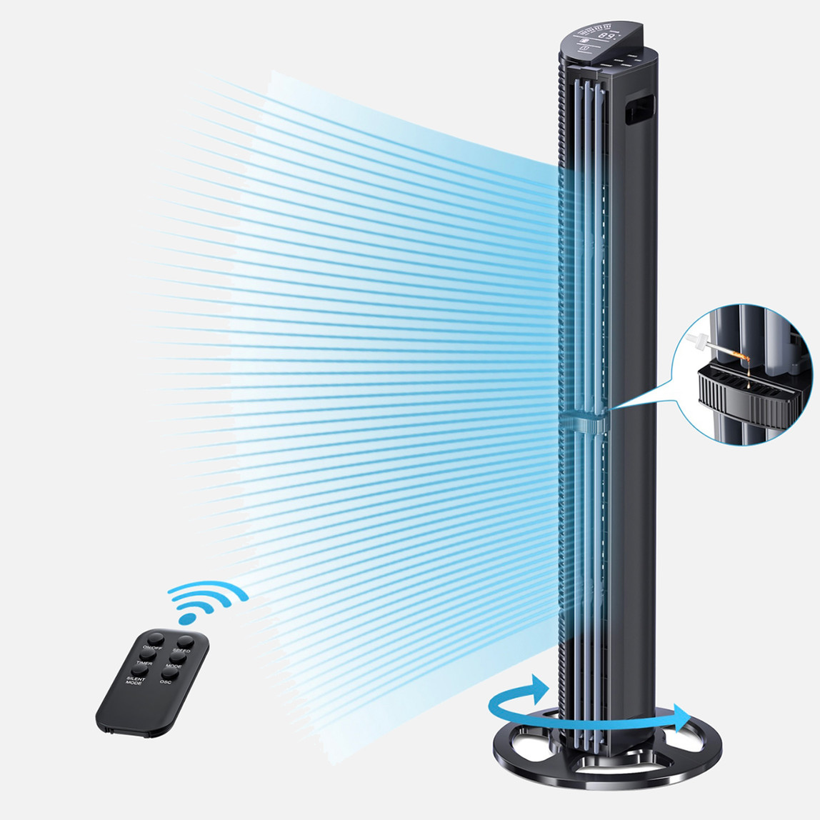    Dlc Kule Tipi Vantilatör 75Watt  Kumandalı 