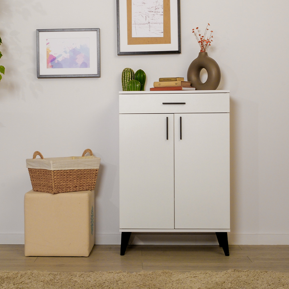    Adore Retro Çok Amaçlı Dolap-Beyaz  