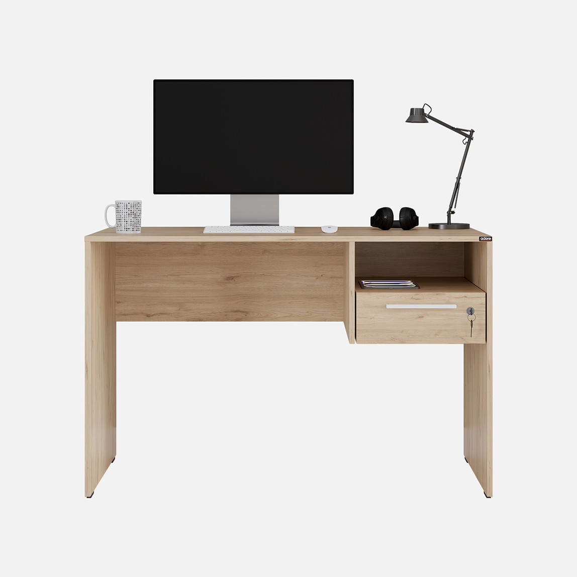    Adore Concept Kilitli Çekmeceli Çalışma Masası - Florida Meşe 