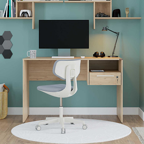 Adore Concept Kilitli Çekmeceli Çalışma Masası - Florida Meşe