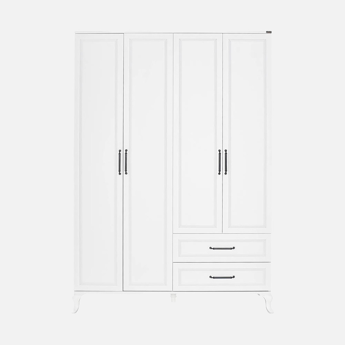    Adore Country 4 Kapaklı 2 Çekmeceli Gardırop-Mat Lake Beyaz 