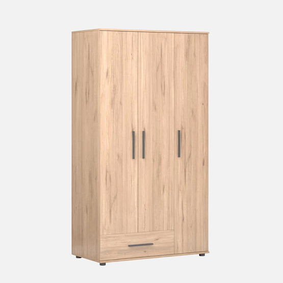 Adore Trendline 3 Kapaklı Tek Çekmeceli Gardırop - Florida Meşe