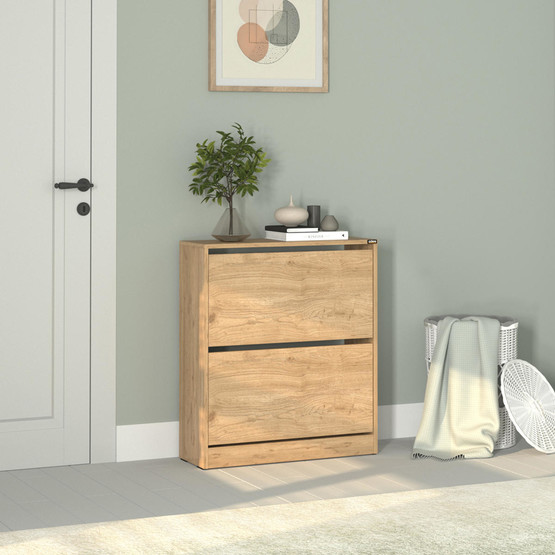 Adore Flat Duo 2 Katlı Geniş Ayakkabılık - Florida Meşe