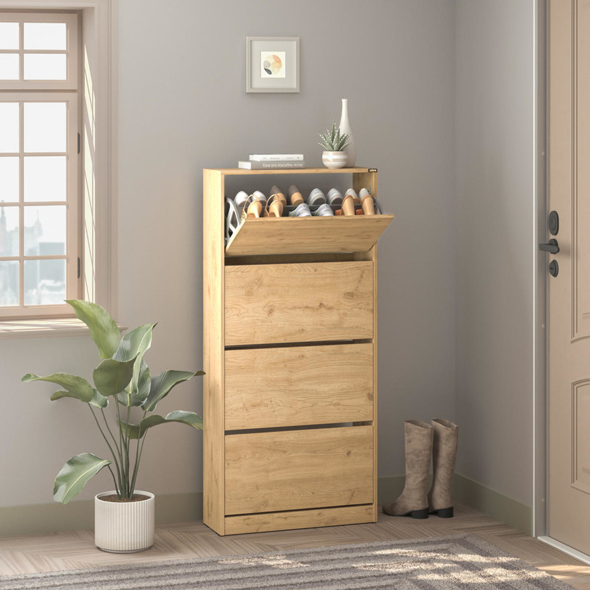    Adore Flat Duo 4 Katlı Geniş Ayakkabılık - Florida Meşe 