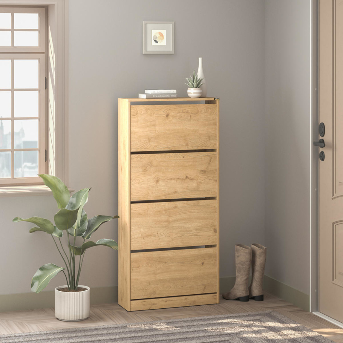    Adore Flat Duo 4 Katlı Geniş Ayakkabılık - Florida Meşe 