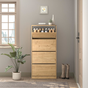 Adore Flat Duo 4 Katlı Geniş Ayakkabılık - Florida Meşe