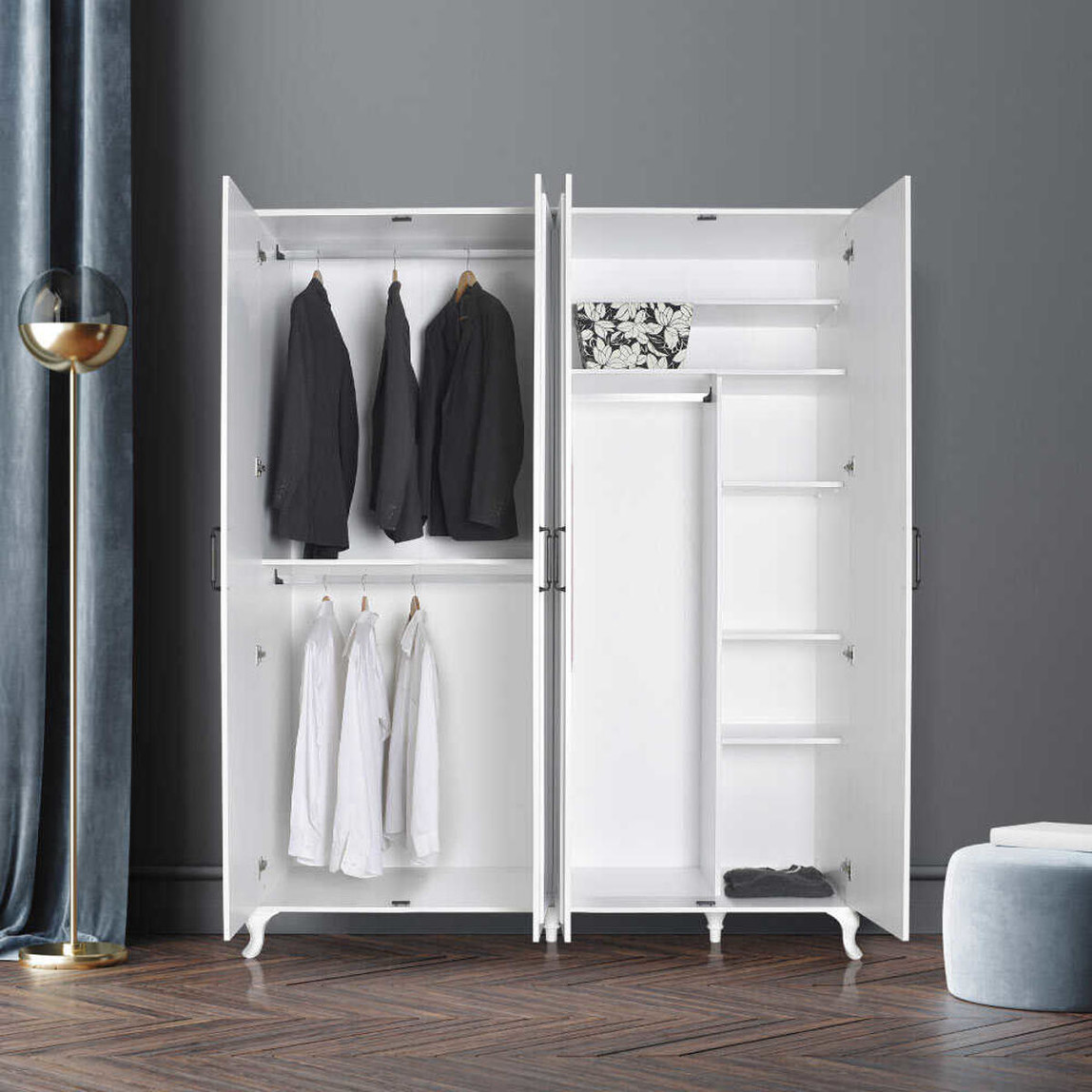    Adore Country 4 Kapaklı Gardırop-Mat Lake Beyaz 