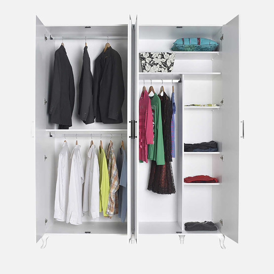 Adore Country 4 Kapaklı Gardırop-Mat Lake Beyaz