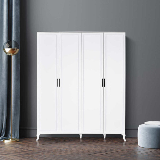 Adore Country 4 Kapaklı Gardırop-Mat Lake Beyaz