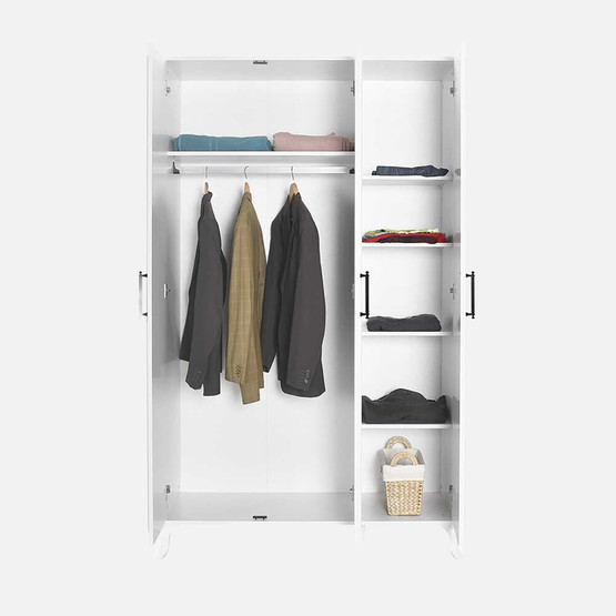 Adore Country 3 Kapaklı Gardırop-Mat Lake Beyaz 