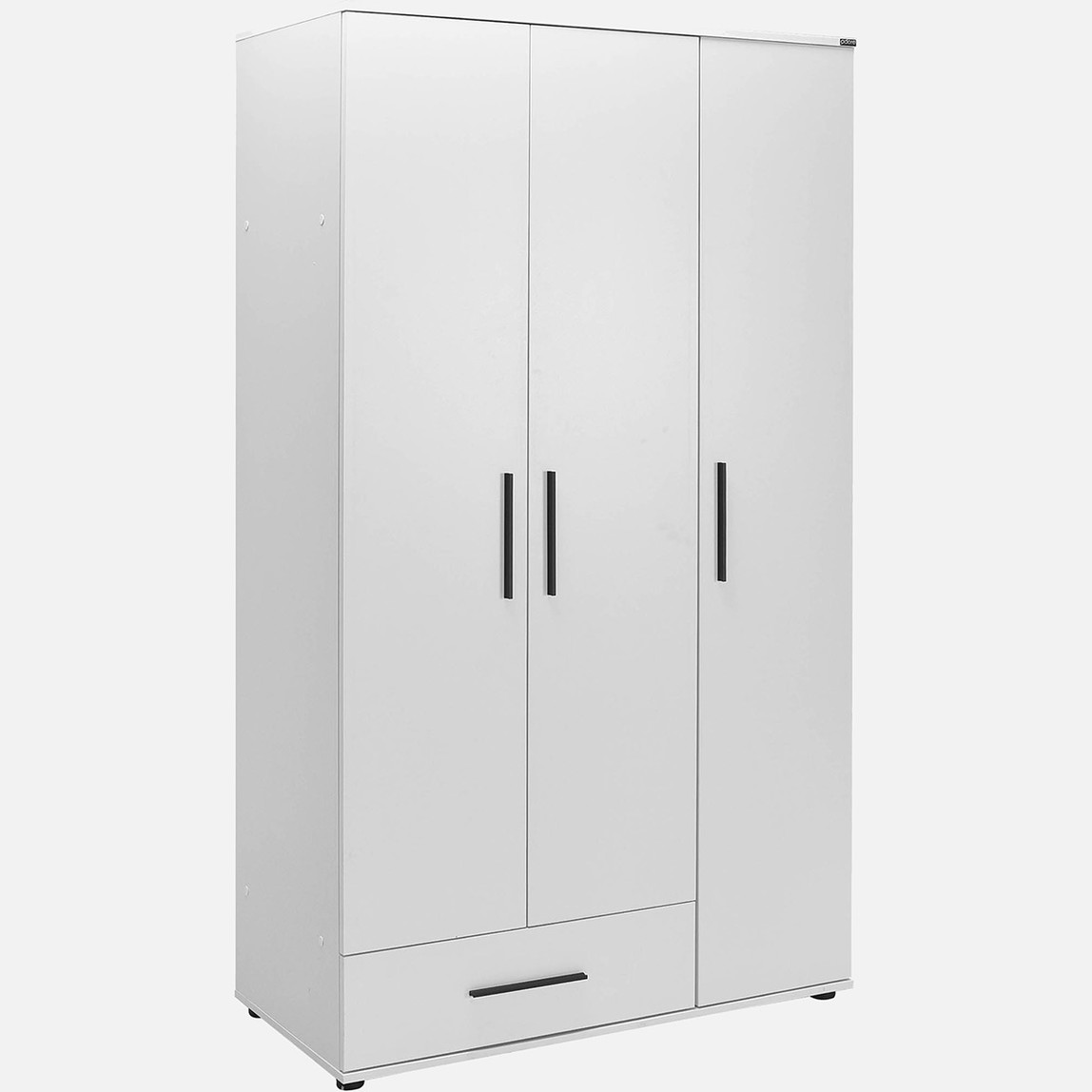    Adore White 3 Kapaklı Tek Çekmeceli Gardırop-Mat Beyaz 