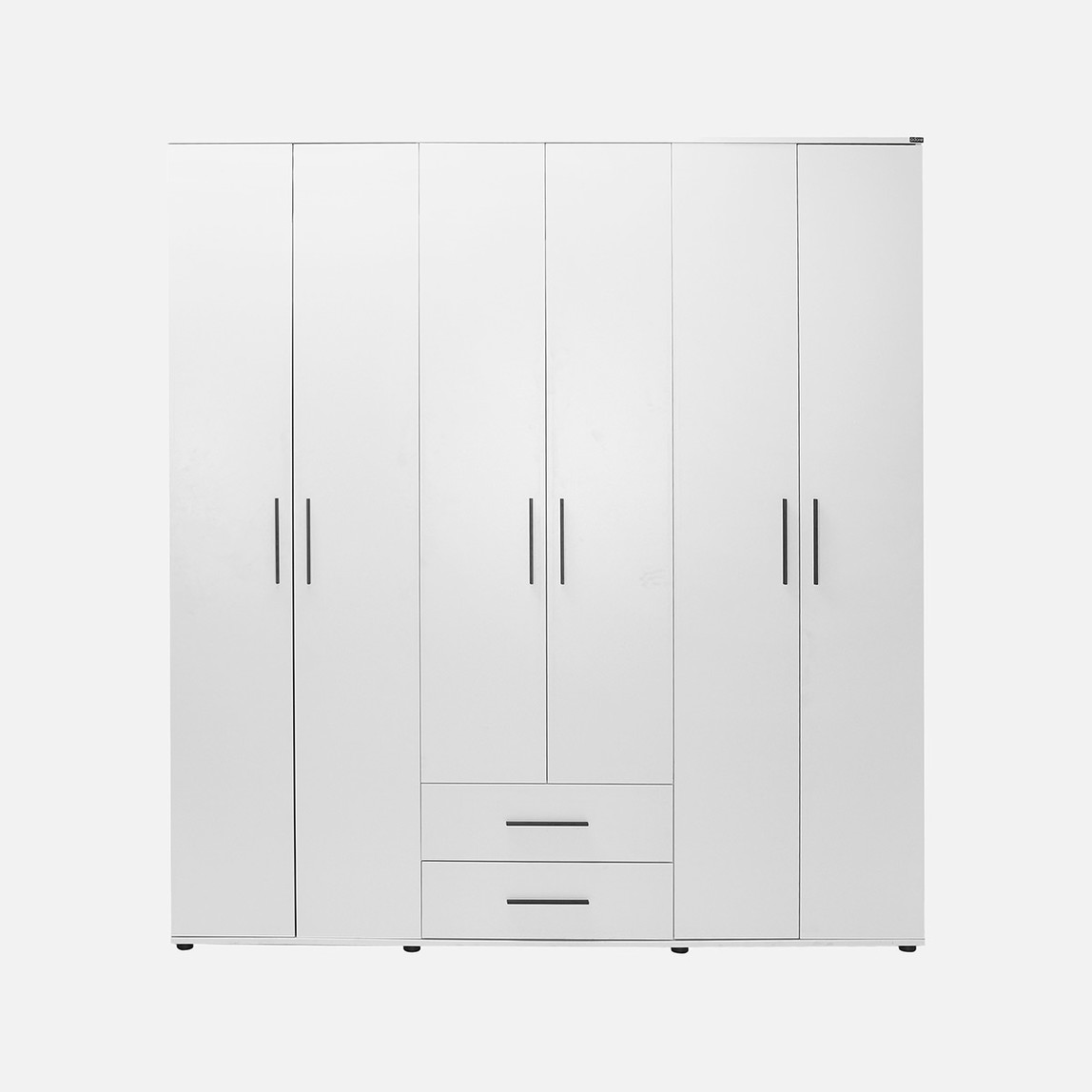    Adore White 6 Kapaklı 2 Çekmeceli Gardırop-Mat Beyaz 