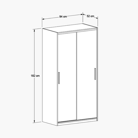 Adore Sürgü Kapılı Gardırop Florida Meşe 