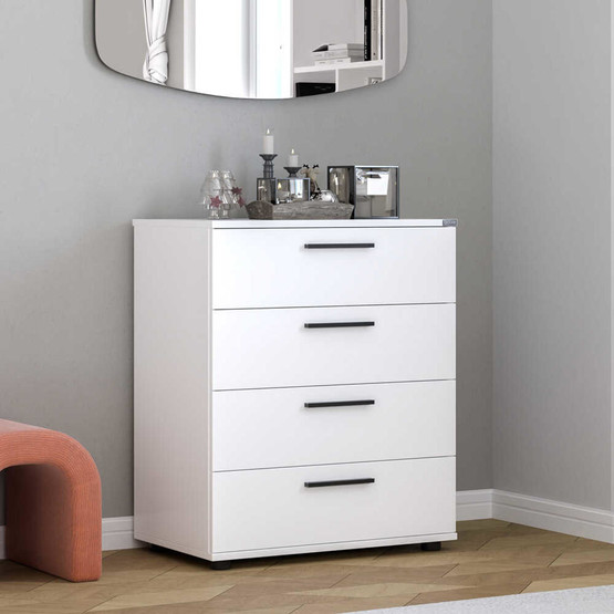 Adore White 4 Çekmeceli Şifonyer - Mat Beyaz