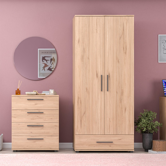 Adore White 4 Çekmeceli Şifonyer - Florida Meşe