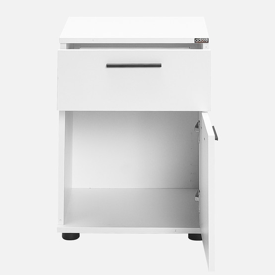 Adore White Çekmeceli Kapaklı Komodin-Mat Beyaz 