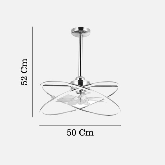 Lucea Mianes 01 Fanlı Led Avize Krom
