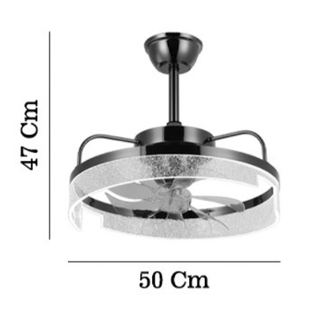    Lucea Panada 01 Fanlı Led Avize Krom 