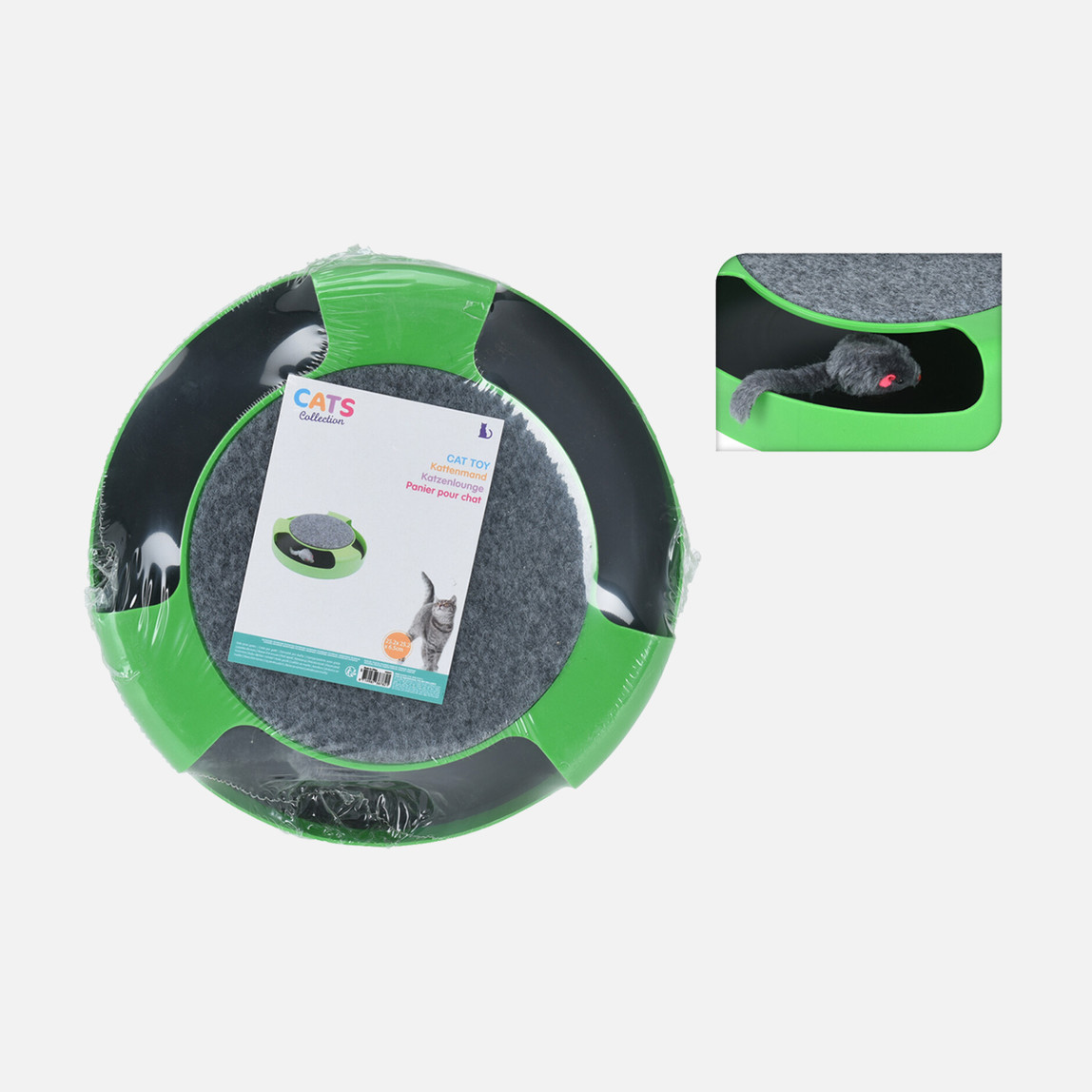    Oyuncak Fareli ve Tırmalama Pedli Kedi Oyuncağı 25 cm 