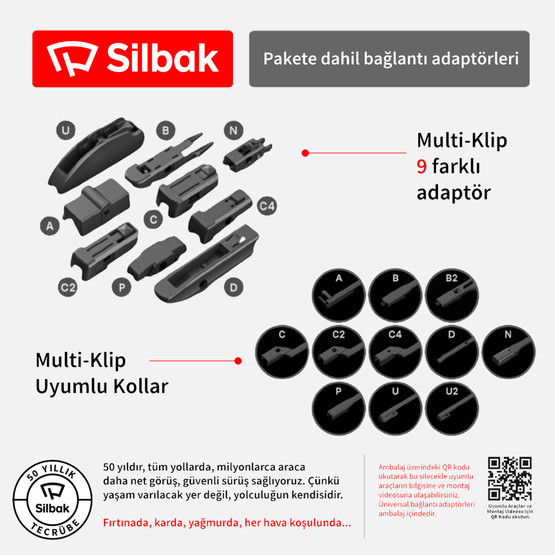 Silbak Oto Ön Cam Sileceği 350 mm