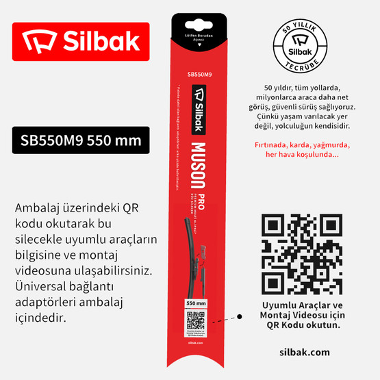 Silbak Oto Ön Cam Sileceği 550 mm