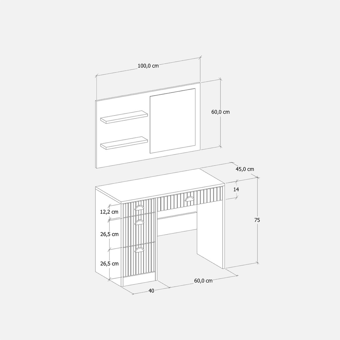    Fly Selina Makyaj Masası 