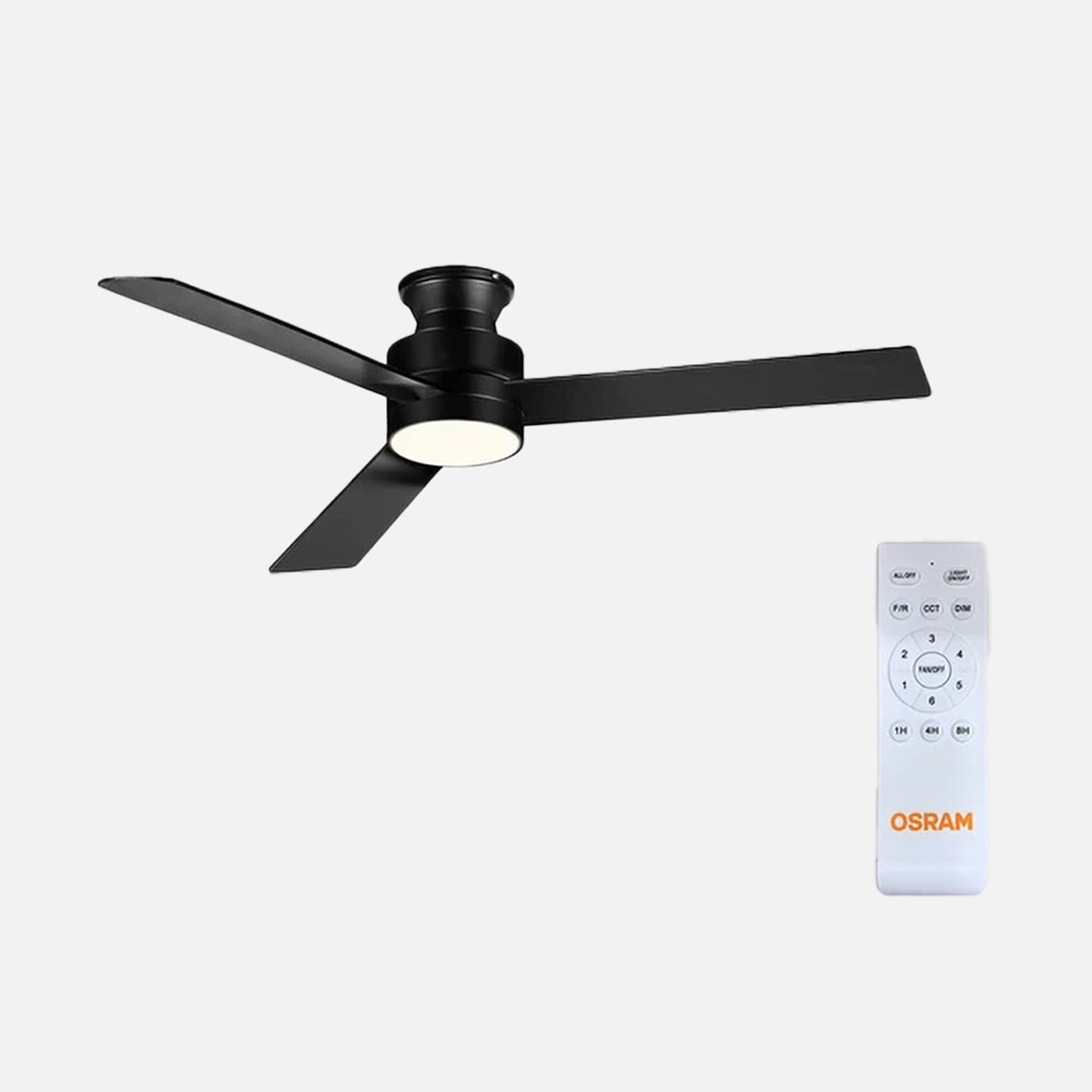    Osram Ceiling Blade Fan 55W 3 Kanatlı Siyah Kumandalı Tavan Vantilatörü 