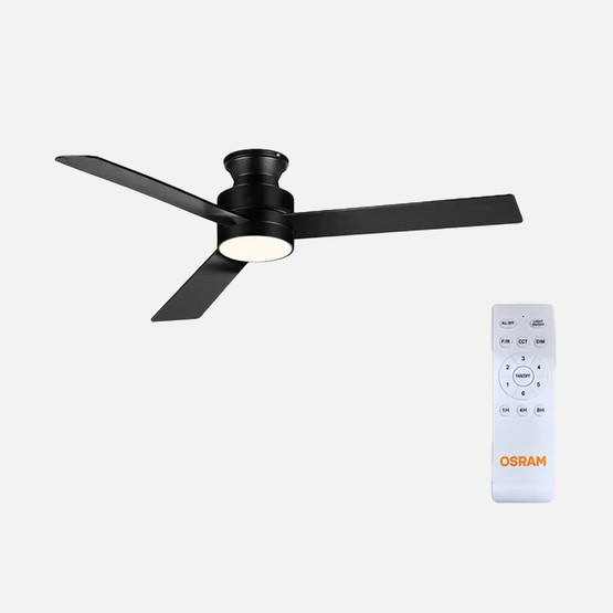 Osram Ceiling Blade Fan 55W 3 Kanatlı Siyah Kumandalı Tavan Vantilatörü