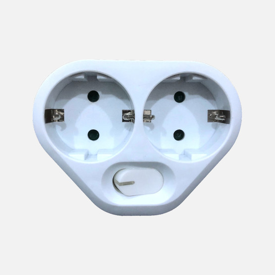 Tek-iş İkili Priz Topraklı Anahtarlı Beyaz Çocuk Korumalı