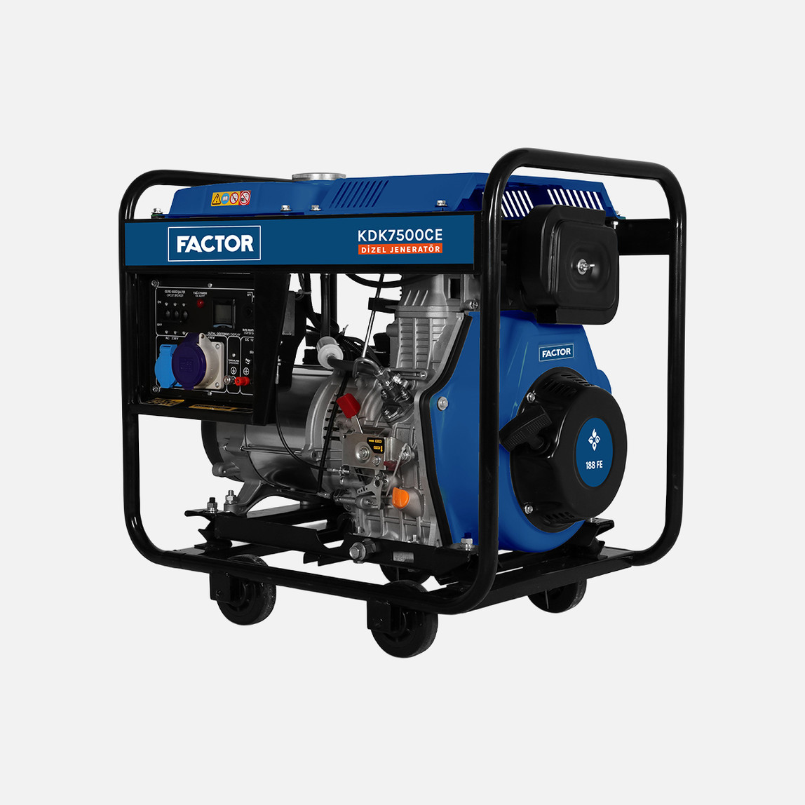    Factor KDK7500CE Dizel Jeneratör 6,9 kWA Monofaze 230V 