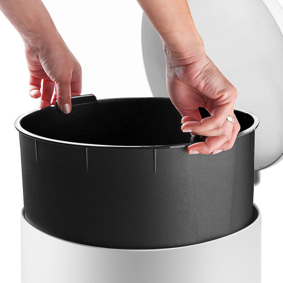 Bombe Kapaklı Çöp Kovası 30L Mat Beyaz