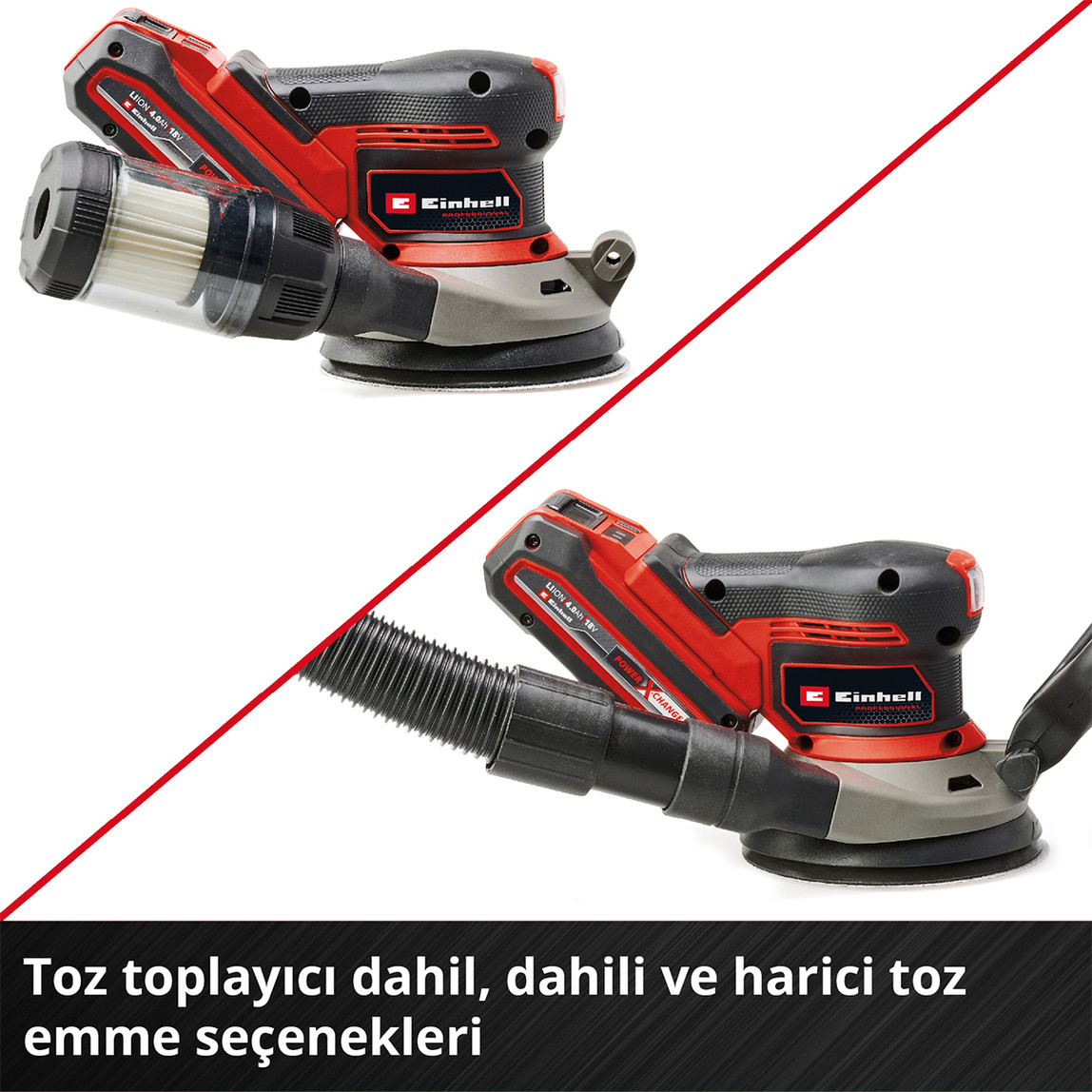    Einhell TP-RS 18/32 Li BL Solo Akülü Eksantrik Zımpara (Akü ve Şarj Cihazı Dahil Değildir.) 