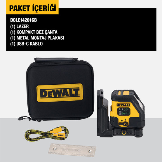 Dewalt DCLE14201GB-XJ Yeşil Çizgi Otomatik Lazer Hizalama