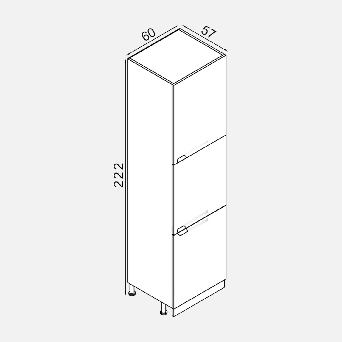    Fly Light MDF Mutfak Boy Dolabı 60cm 