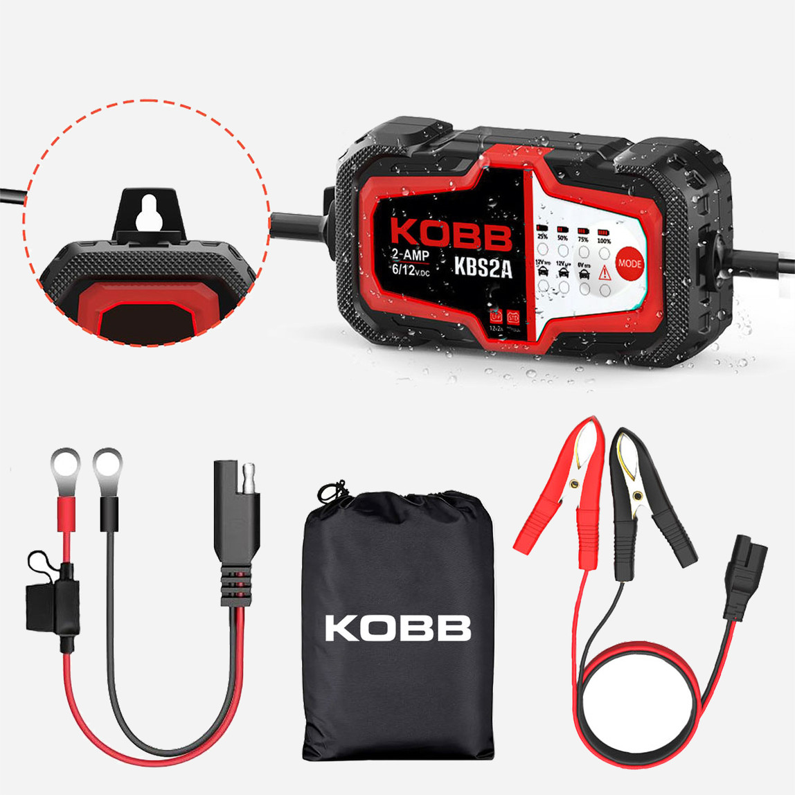    Kobb KBS2A 6V/12V 60Ah Akıllı Akü Şarj ve Akü Bakım Desülfatör 